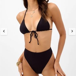 Frankie’s bikinis micro black triangle top